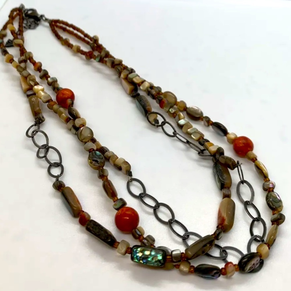 SILPADA Sterling Silver, Three Strand Fiesta
Fun Coral Abalone Necklace - Picture 5 of 10